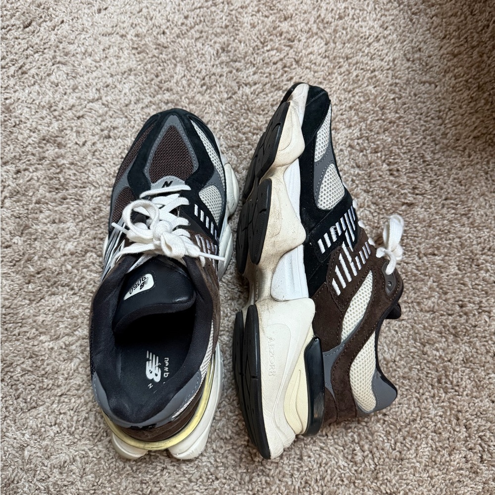 New Balance Black, White, Brown Sneakers